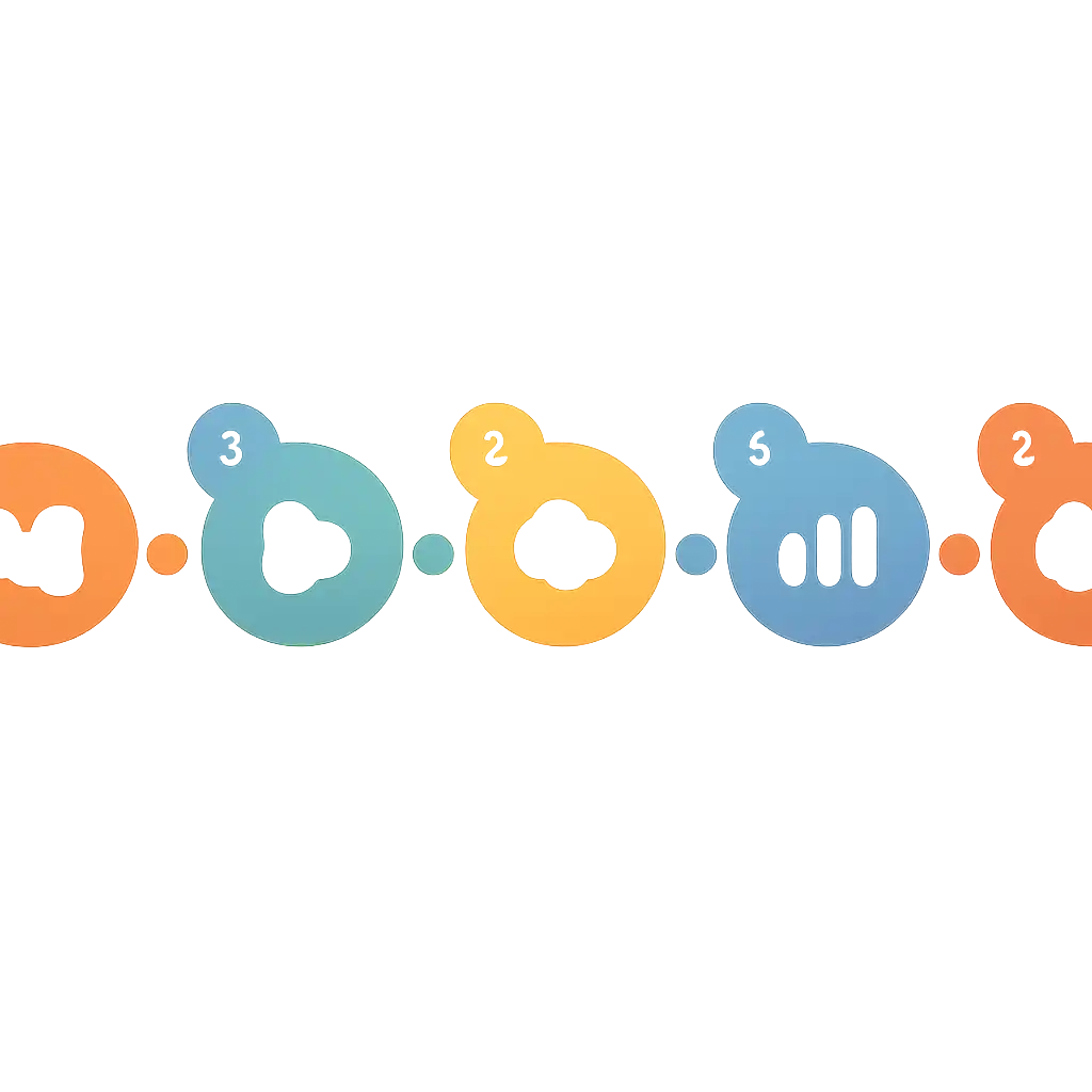 Five numbered circular icons connected by arrows in a horizontal flow, Reading the Live Stream steps, Crazy Time