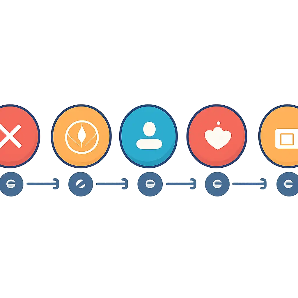 Five numbered circular icons connected by arrows in a horizontal flow, Multipliers and the Top Slot steps, Crazy Time